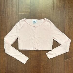 Princess Polly Ballet Pink Button Down Knit Sweater, Size 0